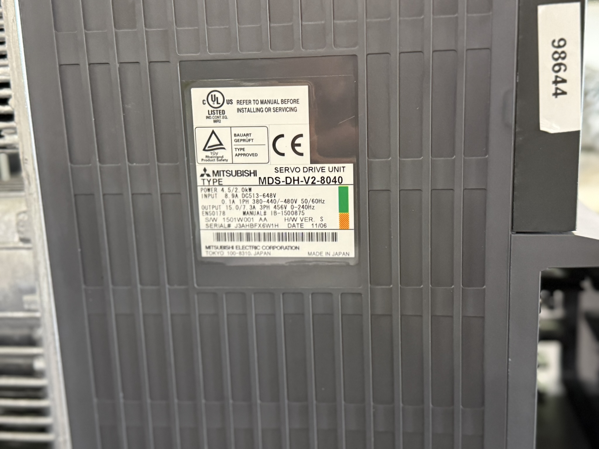 Mitsubishi Servo Drive Unit MDS-DH-V2-8040 Typenbezeichnung