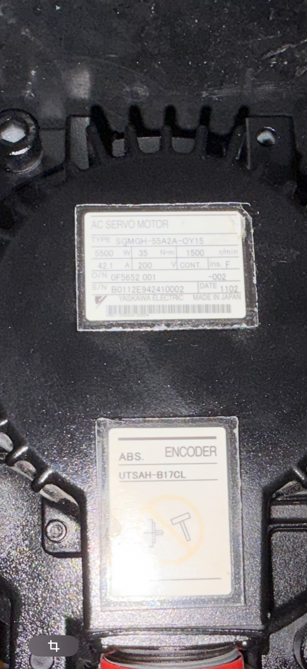 SGMGH-55A2A-OY15 Yaskawa Servo Motor Typenschild